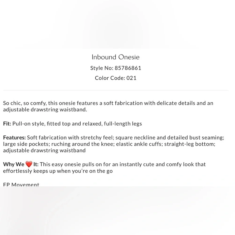 NWT Free People Movement XL Inbound Onesie in Skyline Misty Blue Jumpsuit $128 - Picture 10 of 12